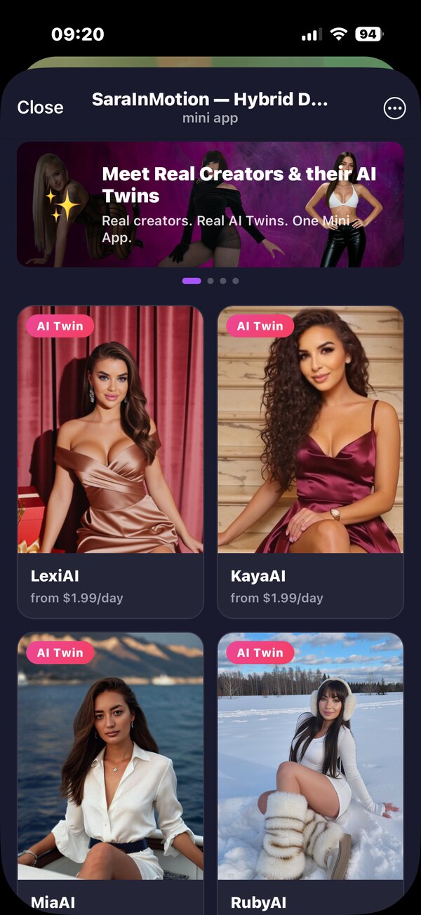 Creator grid home screen — Meet Real Creators and their AI Twins