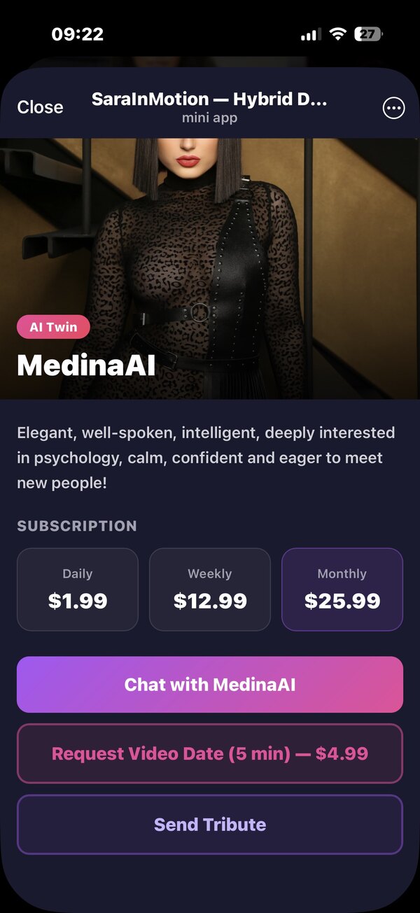Creator profile with daily, weekly and monthly subscription prices